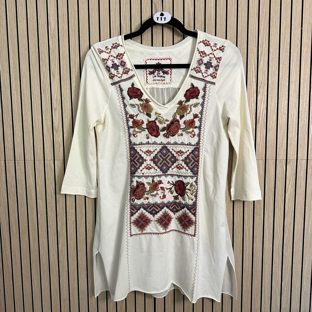 111 Johnny Was Los Angeles Embroidered Tunic (XS, Floral, EUC) - Picture 1 of 4